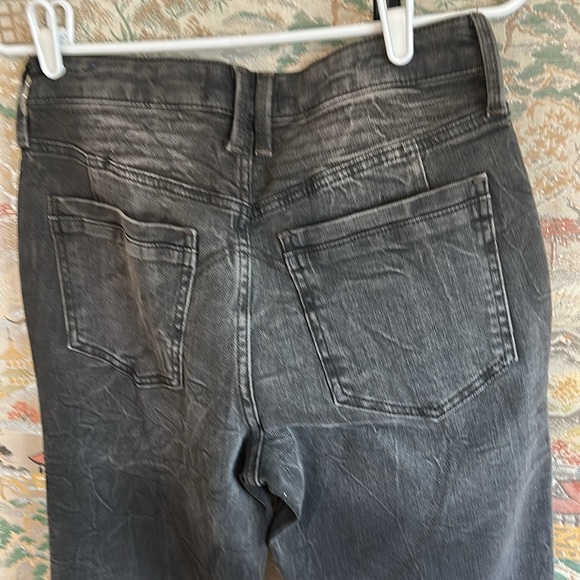 FREE PEOPLE VICTOR MOTO GRAY/BLACK MID RISE FLARE JEANS SIZE 28 - Picture 5 of 12